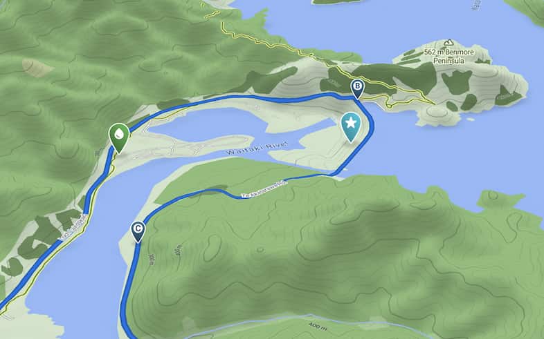 Planning a cycling route on a 3D map with Bikemap