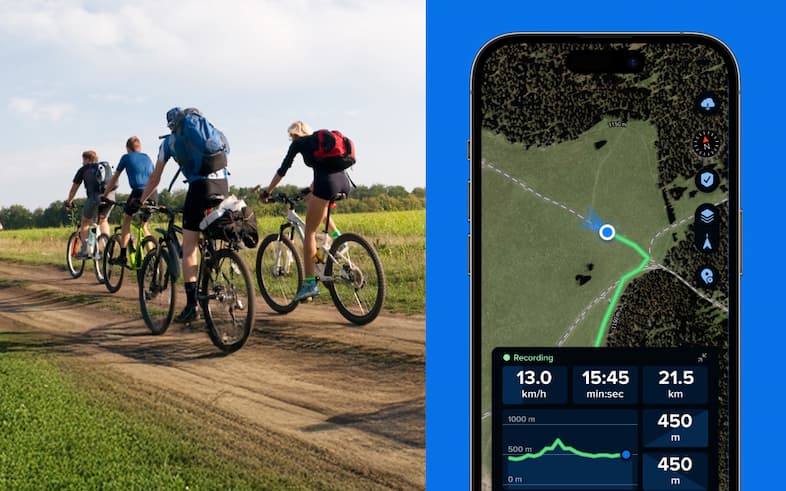 Recording a cycling route with the Bikemap App